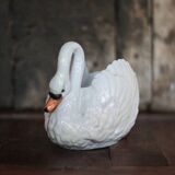 Ceramic swan planter, swan pot, trinket dish.