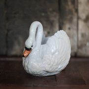 Jardinière céramique cygne, cache-pot cygne, vide poche