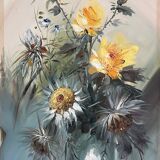 HST painting "Bouquet of wild flowers" signed 20th century