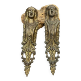 2 large bronze ornaments for 19th-century furniture