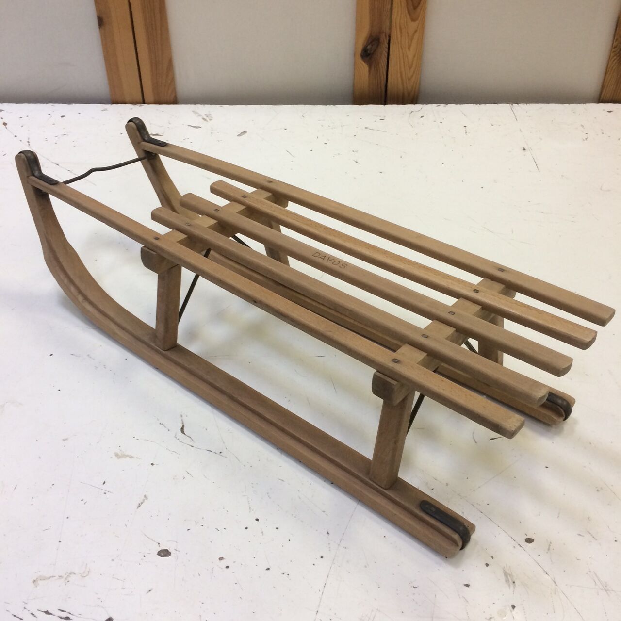 Vintage sled davos in solid beech  60/70