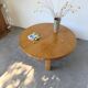 1950s round tripod oak coffee table