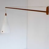 Mid-century Swedish wall lamp in teak by Uno and Östen Kristiansson for Luxus, 1960s