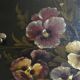 Signed oil on canvas, basket of flowers, early 20th century