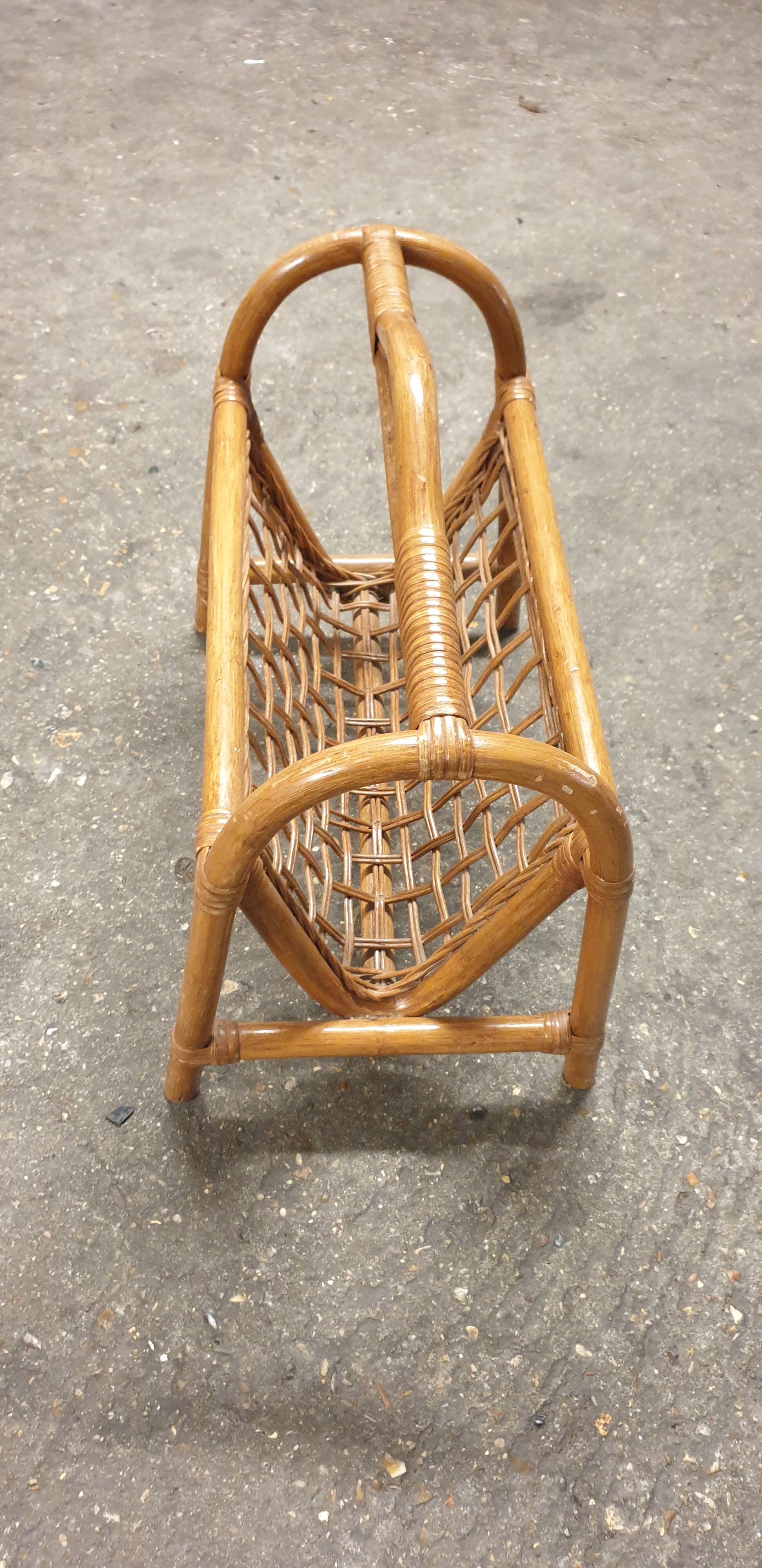 Seventies bamboo magazine rack