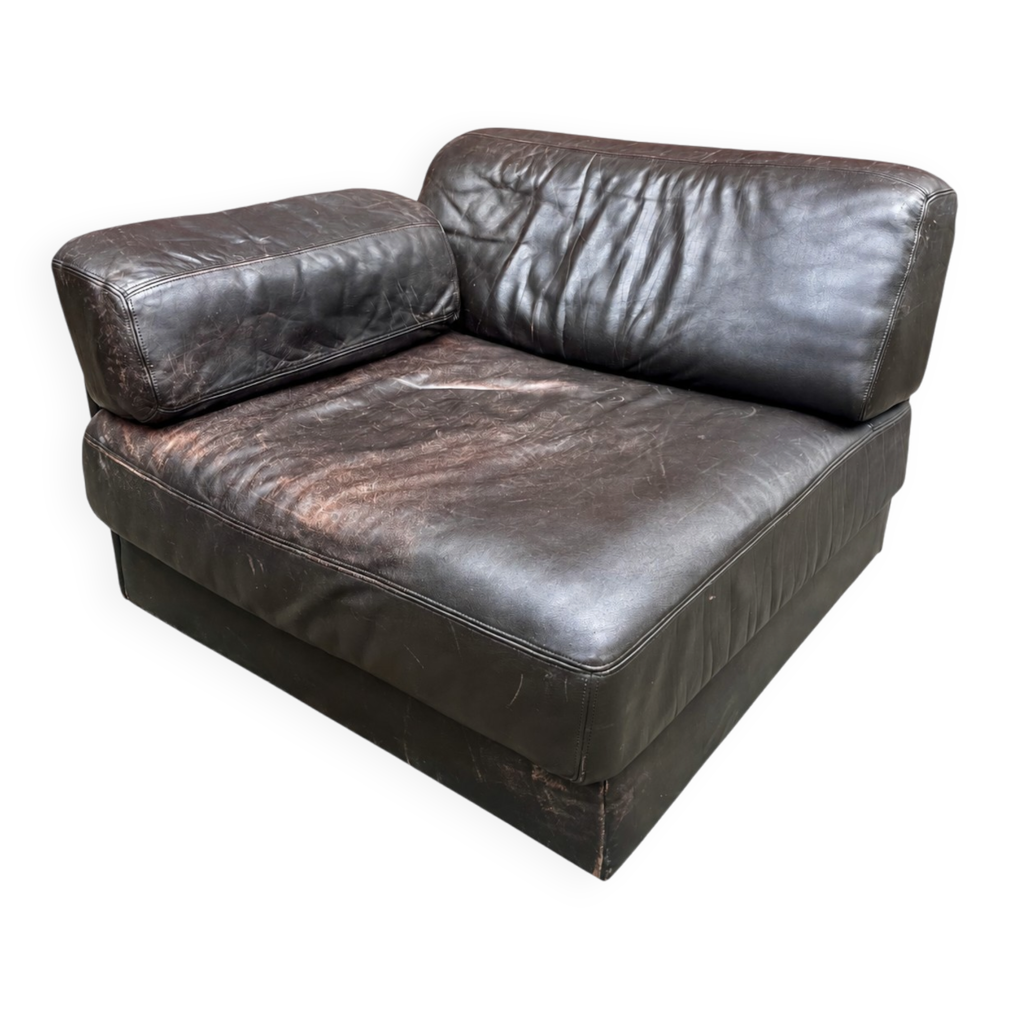 Corner leather armchair De Sede, 1970s
