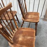 Ensemble de 5 chaises de bistrot style western