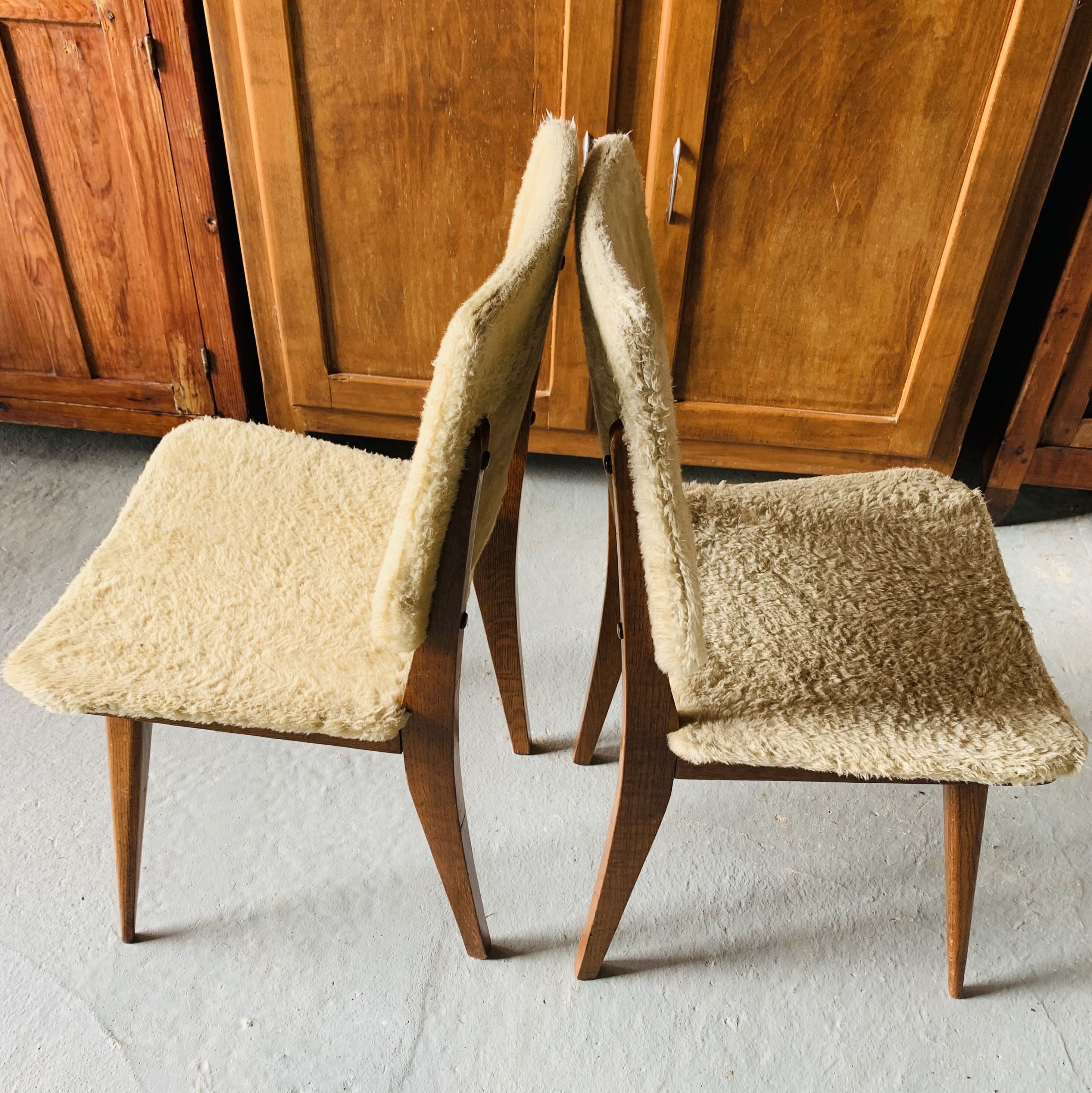 Set of 2 moumoute chairs - wooden structure