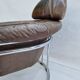 Leather armchair with tubular chrome frame, 1980s