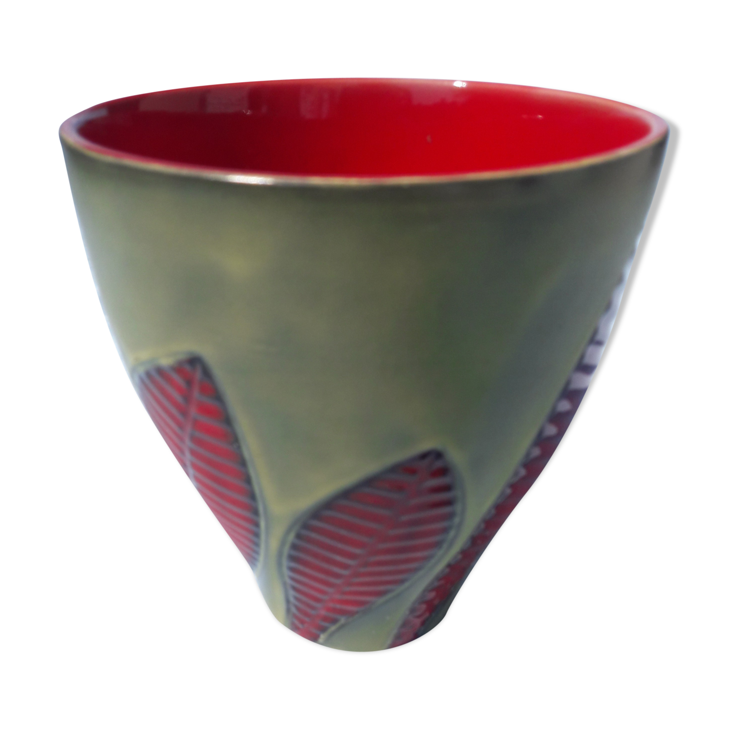 Green and red vase