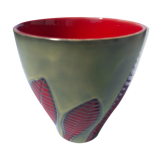 Green and red vase