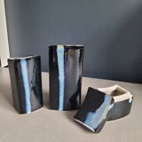 Vintage ceramic salt pepper mustard set