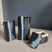 Vintage ceramic salt pepper mustard set
