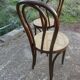Set of 6 bistro chairs canned in curved wood N°18