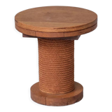 Mid-century rope oak french side table