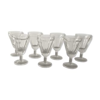 Suite of 8 old walking glasses