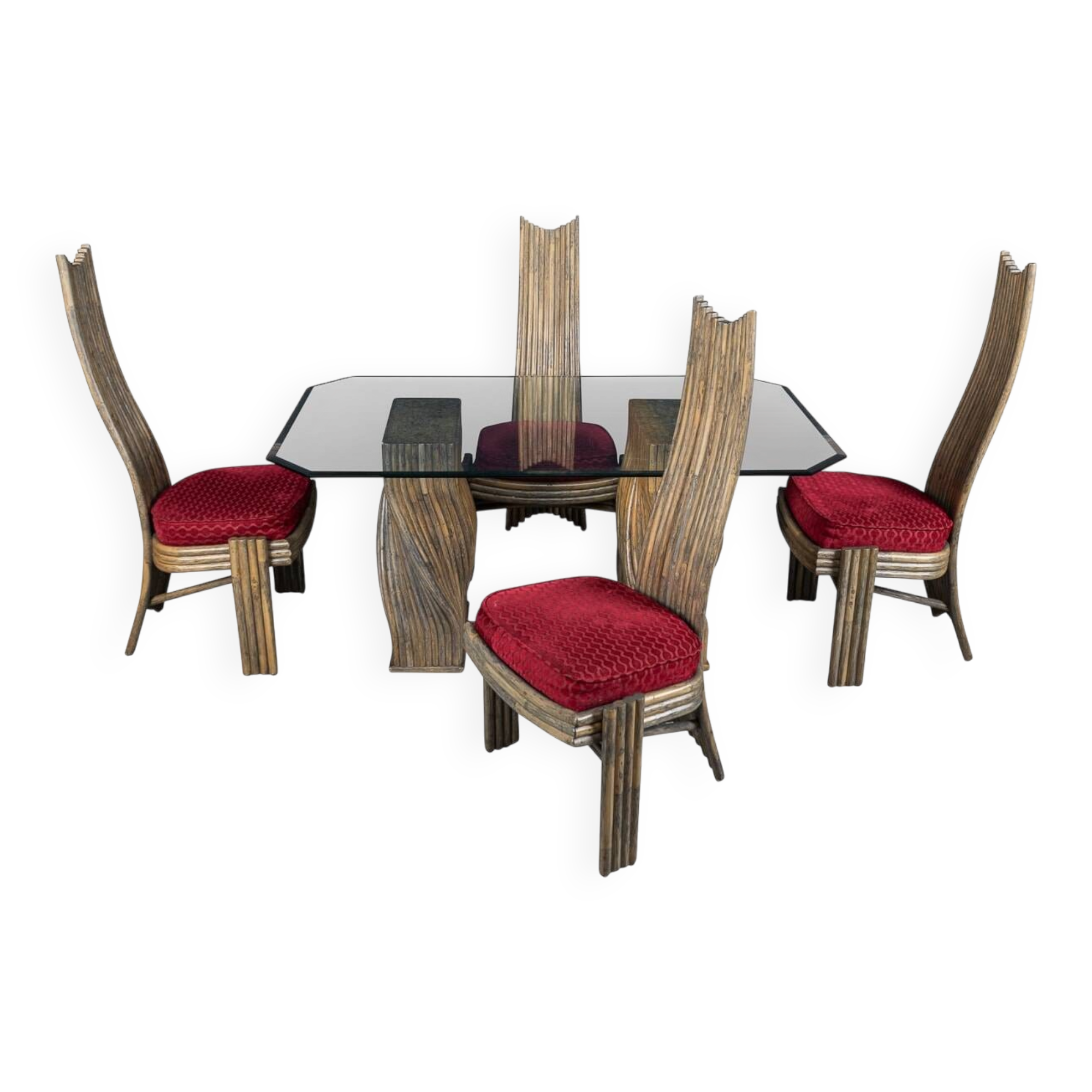 20thc american dining table & four chairs by mcguire