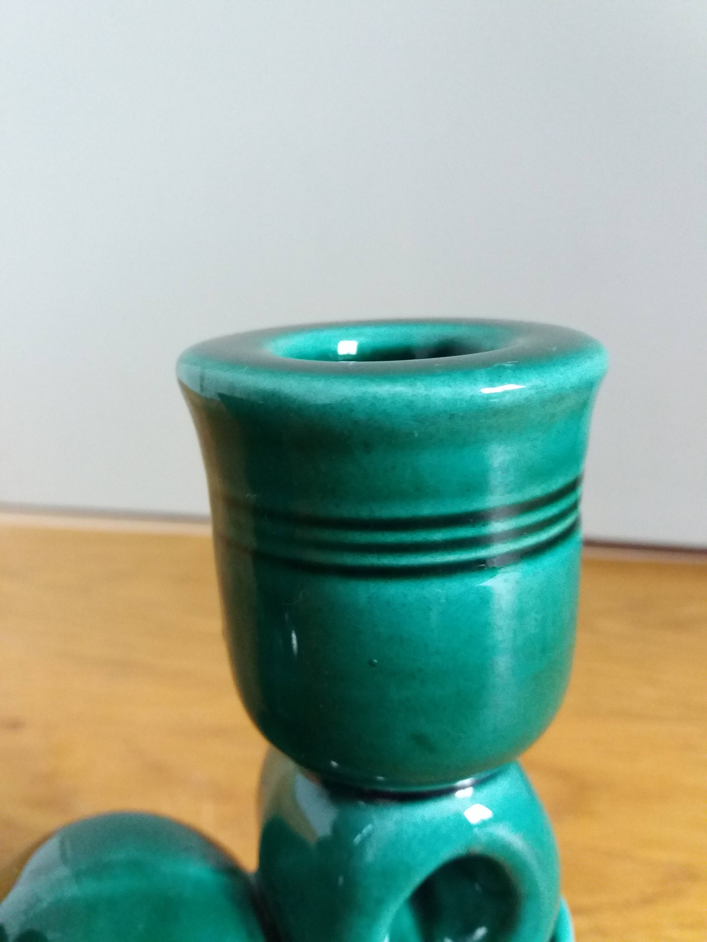 Vallauris candlestick in emerald green FPP slip