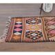 1970s Vintage Turkish Hand-Knotted Wool Cotton Brown Runner Rug 91x355