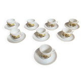 Series 8 cups & saucers sovirel white ceramic flower power fr