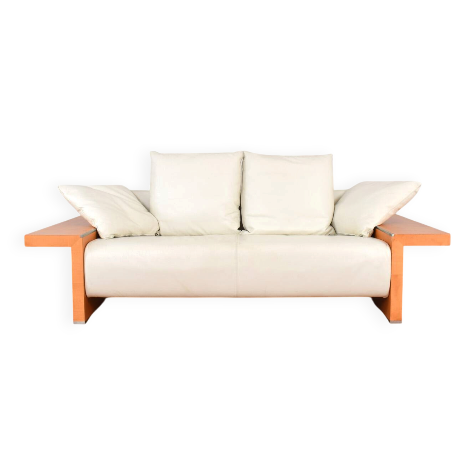 Italian Leather Sofa from Giorgetti, 1980s.