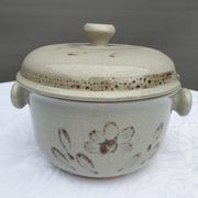 Soup or vinegar sarreguemines morzine 1970 gray floral decoration brown