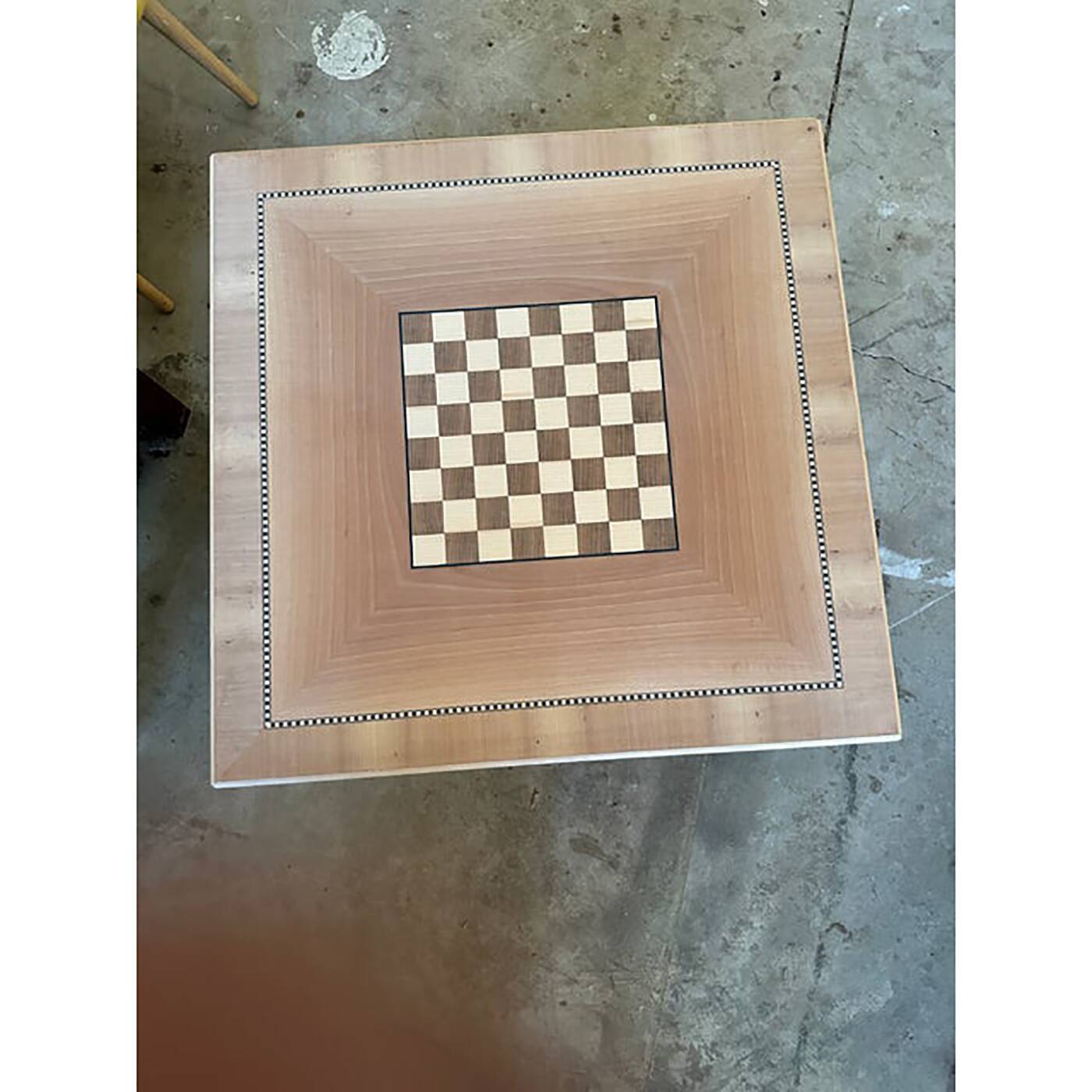 Italian Square Natural Coffee-Table With Chessboard