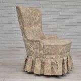 1970s, Danish easy side chair, original very good condition, floral furniture velour.