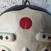 Masque coréen en bois – Souvenir de voyage – Décoration murale artisan