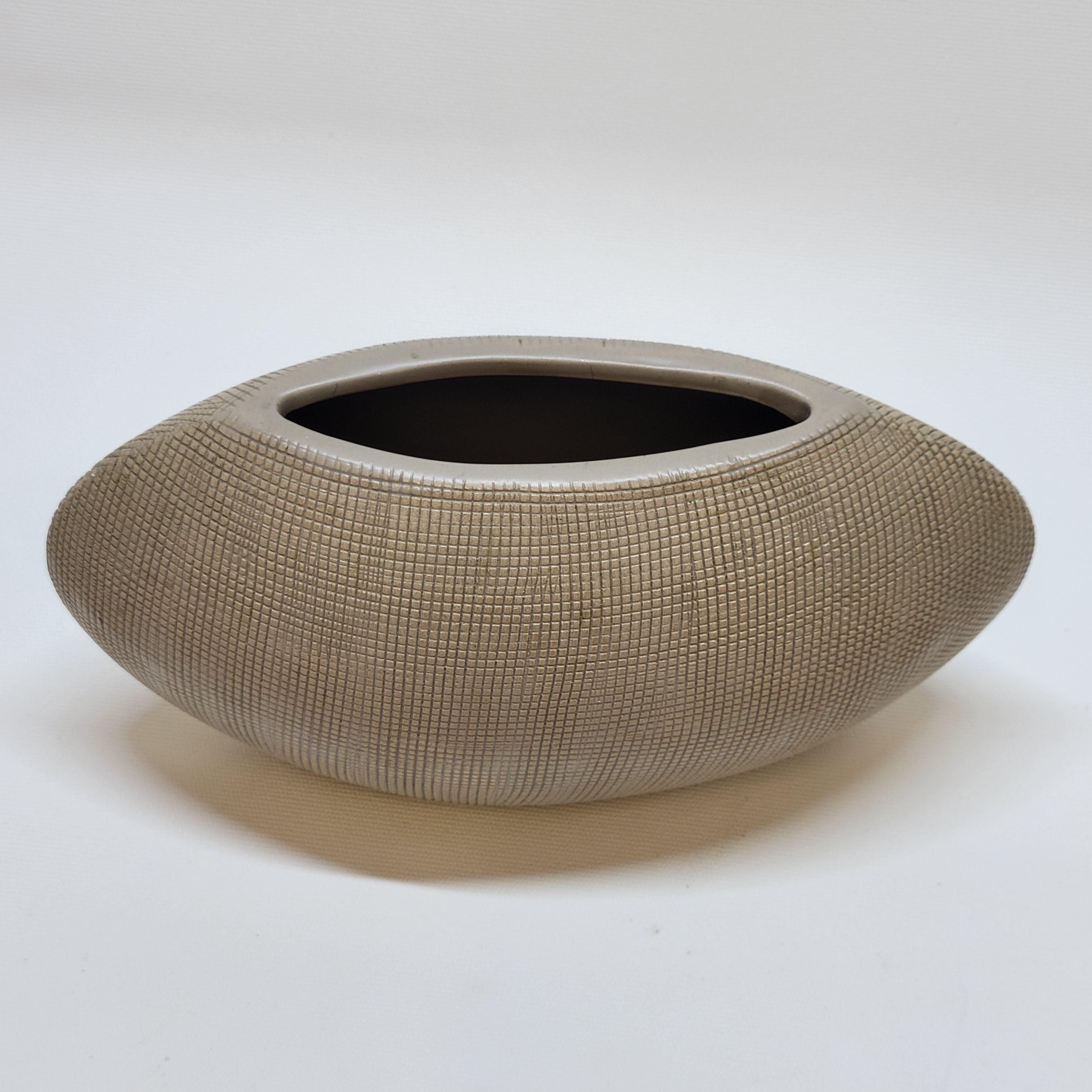 Vase lentille en céramique beige