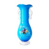 Vase en opaline bleu original