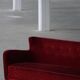Modern Danish canapé, 3-seater in red velvet, Fritz Hansen style, 1940s.