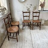 Set of rustic Provençal mulched chairs