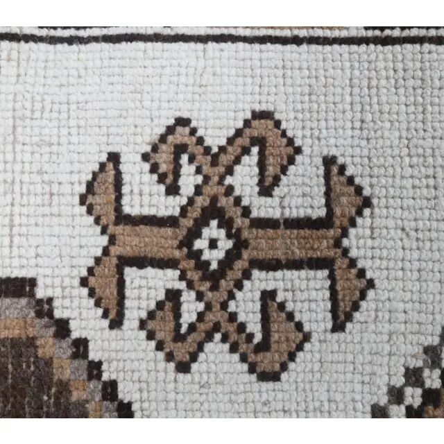 Vintage Turkish Oushak Handmade Wool Runner 100x365