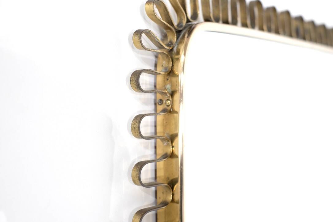Brass wall mirror, Italy, 1950s