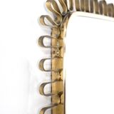Brass wall mirror, Italy, 1950s