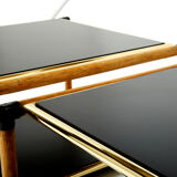 Pair of Italian coffee tables Alberto Smania bamboo brass 1970