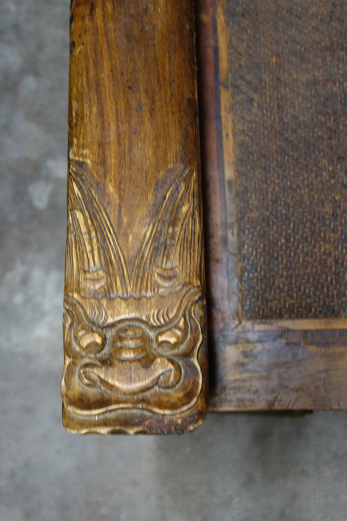 Antique Chinese bench carved and hand painted circa 1890