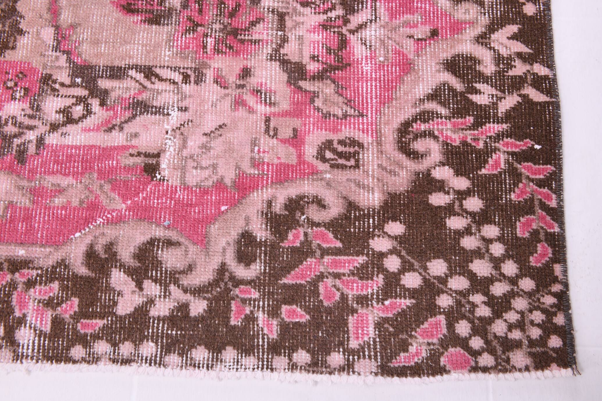 5x8 Pink Brown Vintage Area Rug 175x253Cm