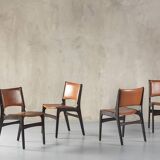 Suite de 4 chaises modèle 89 en teck et cuir par Erik Buch pour Pol Dinesen, Danemark, 1960's