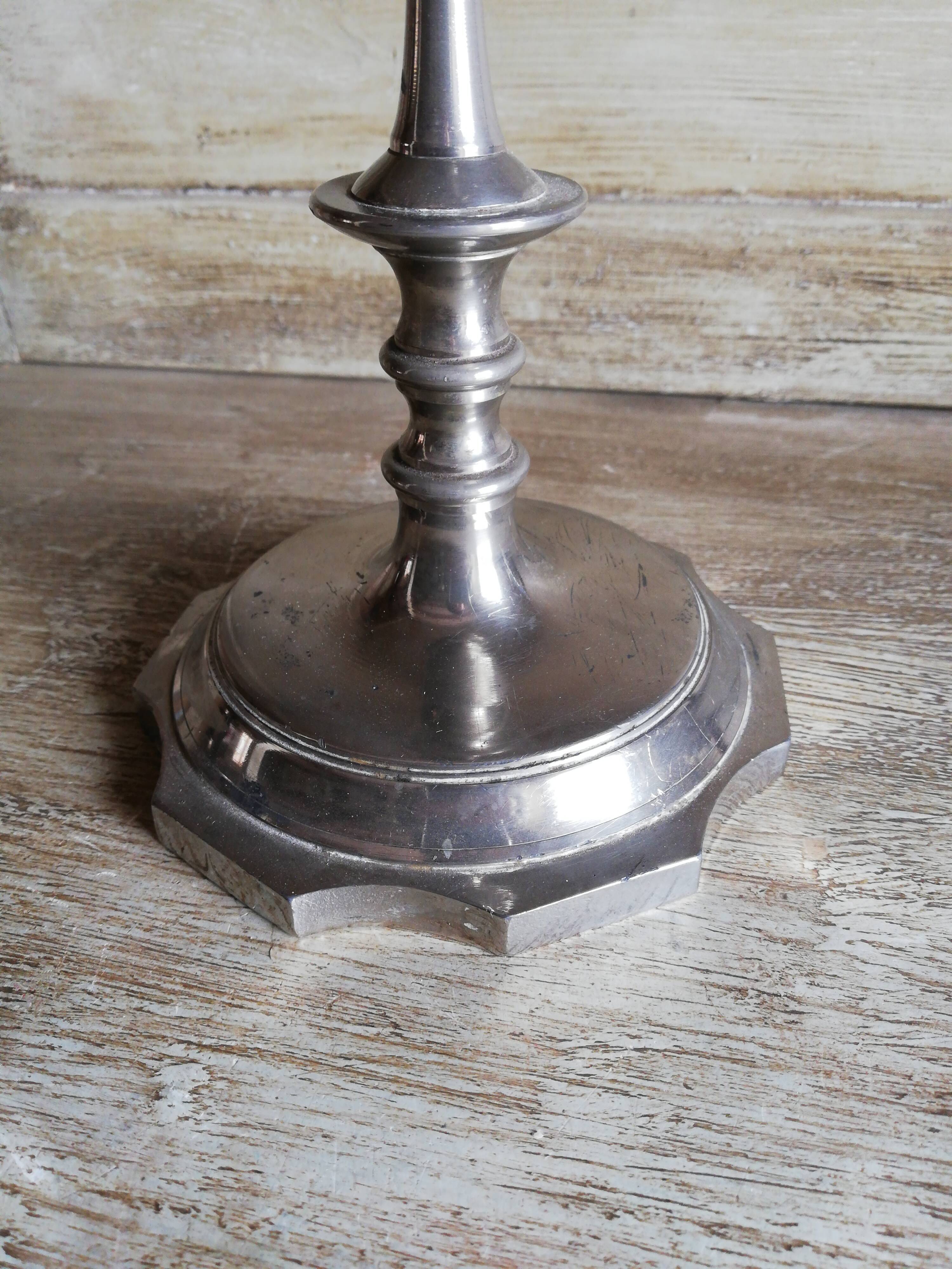 Bougeoir métal argenté