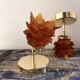 Pair of amber tulip wall sconces