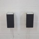 Pair of grey and white wall sconces by Preben Dahl for H. F. Belysning, 1960s