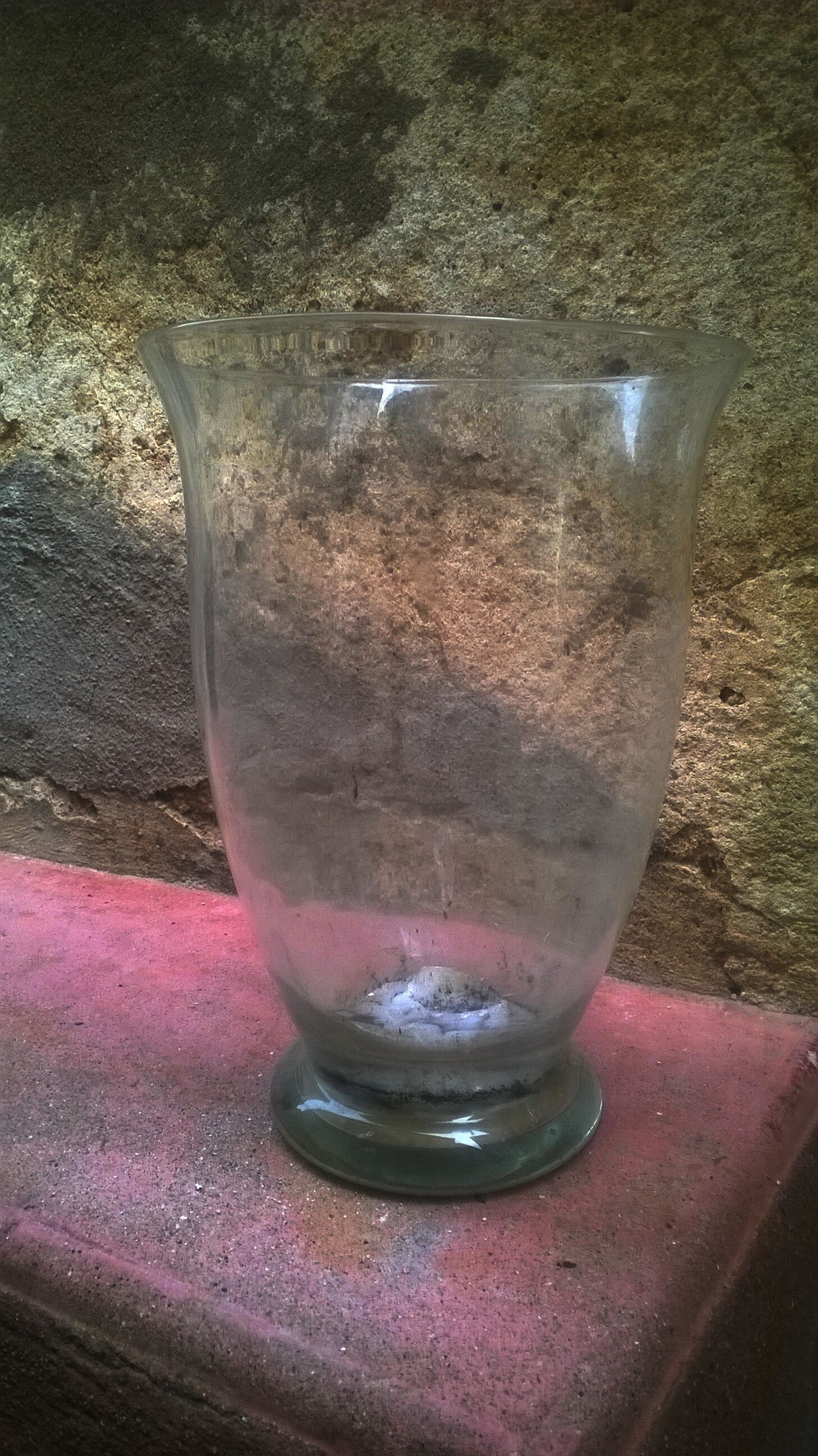 Vintage glass cut vase
