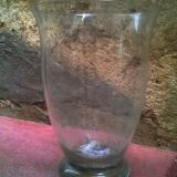 Vintage glass cut vase