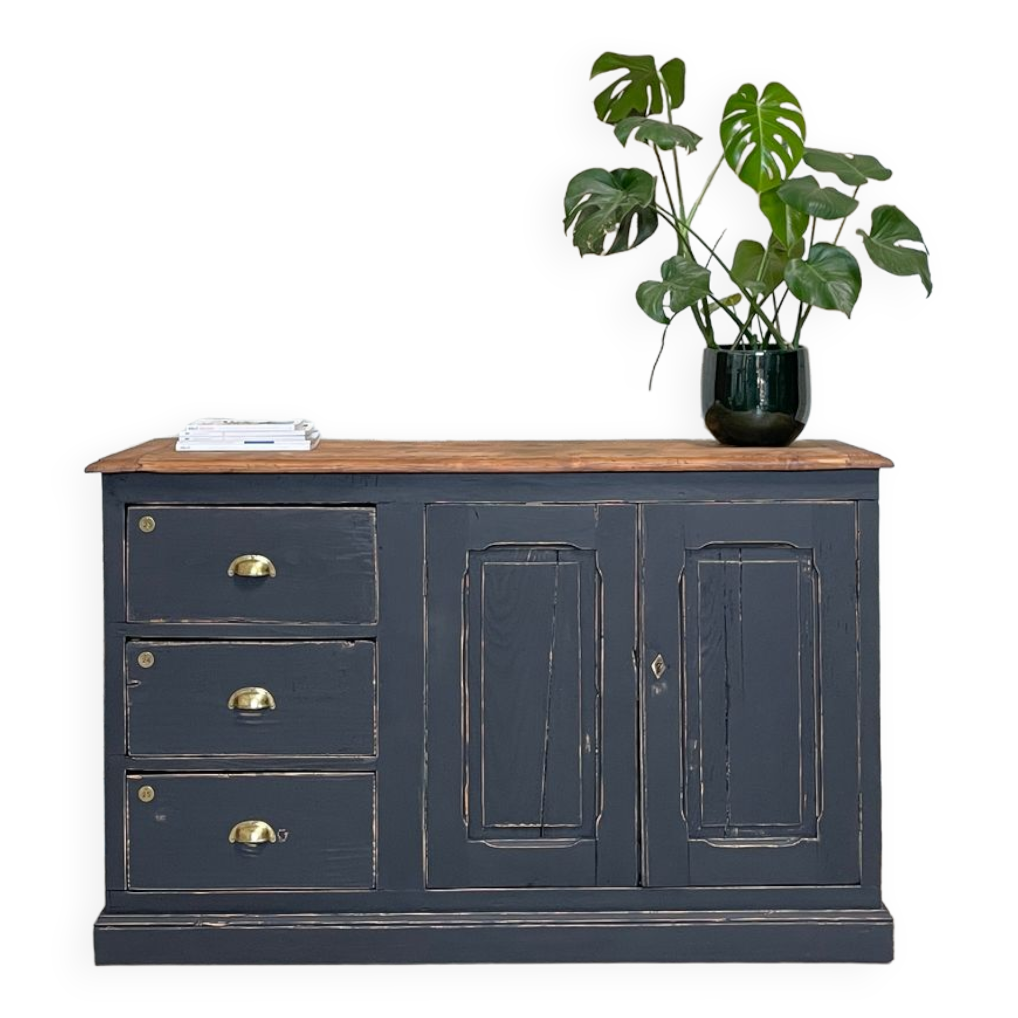 Craft furniture in patinated fir, circa 1950.