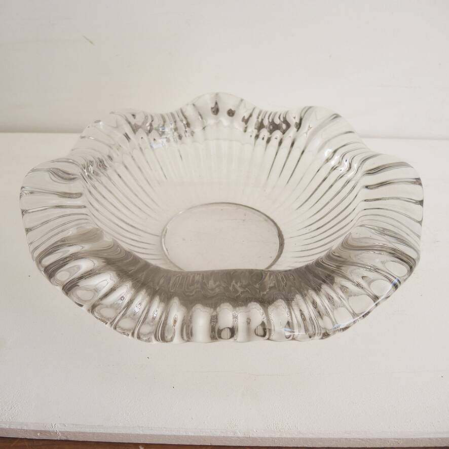 Old large bowl in crystal or glass