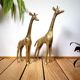 Pair brass giraffes