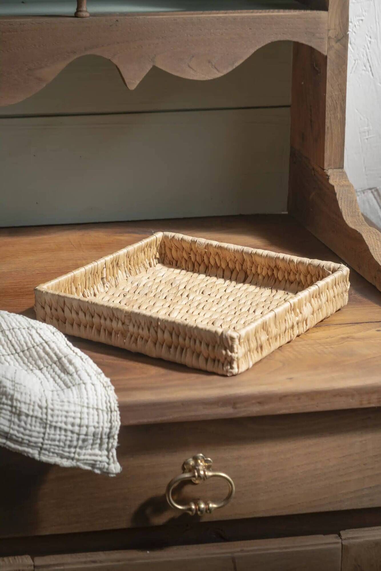 Flat rectangular basket "Corinne"