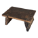 Small auxiliary stool in dark brown upcycled teak wood, engraved (3275)